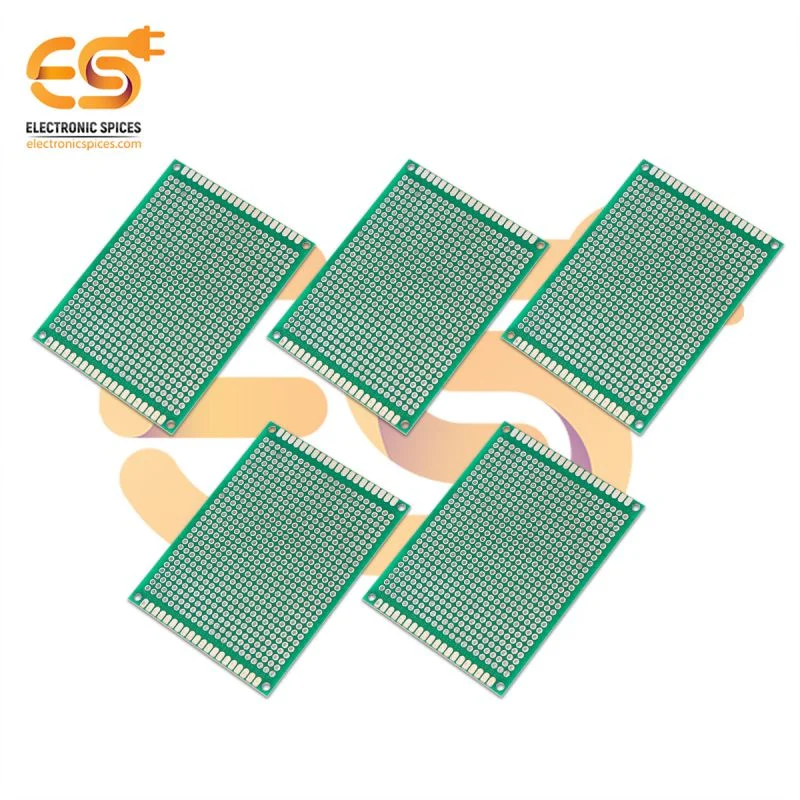 8cm x 6cm Copper clad double side universal printed circuit board or PCB pack of 5pcs