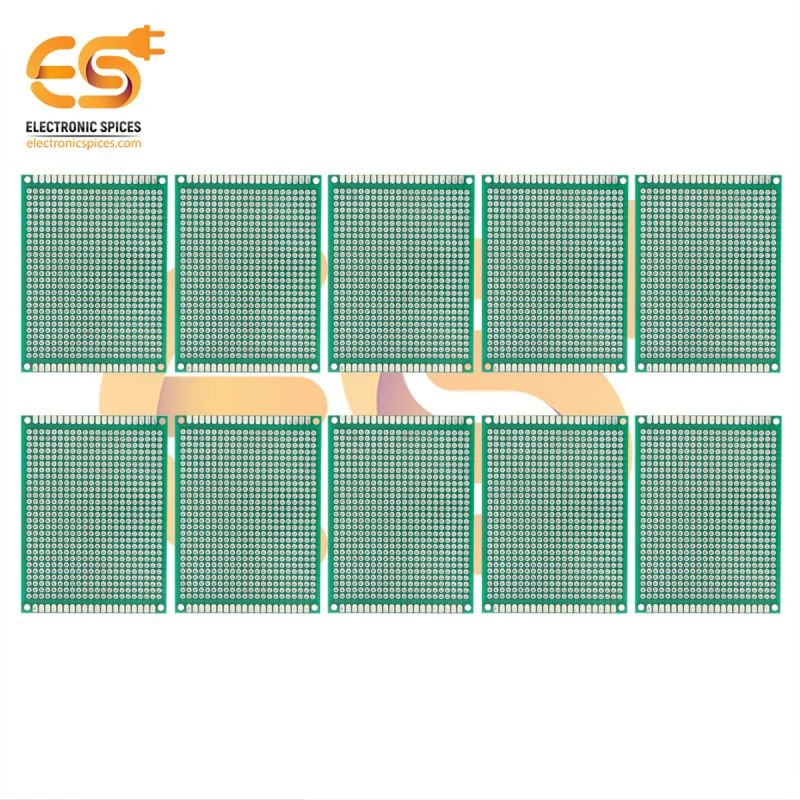 8cm x 6cm Copper clad double side universal printed circuit boards or PCB pack of 10pcs