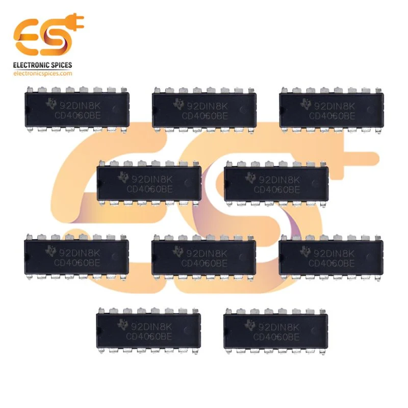 CD4060 14 stage binary ripple counter 16 pins IC pack of 10pcs