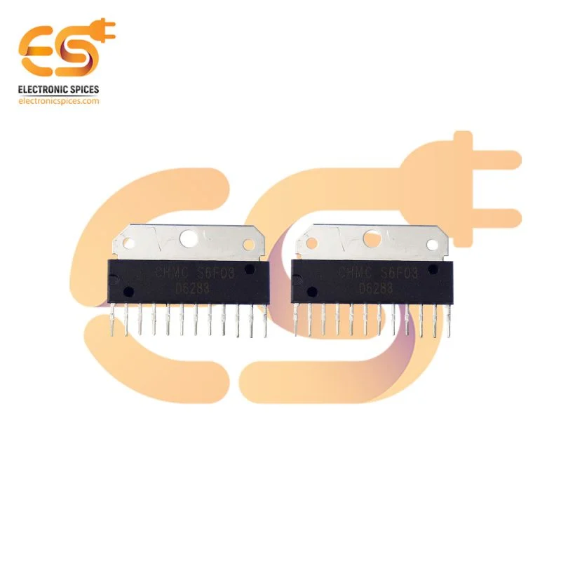 D6283 6 watt dual channel audio amplifier SIP 12 pin IC pack of 2pcs