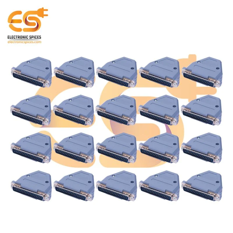 DC-37 37 pin D-sub miniature male connectors with backshell pack of 20pcs