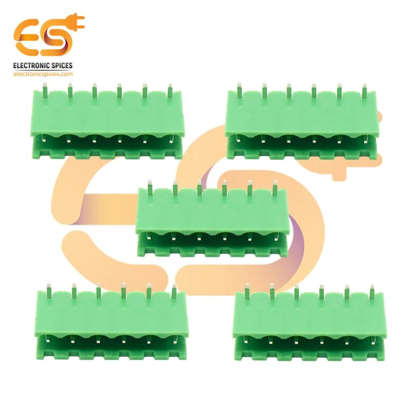 2EDGR-5.08-6P 6 pin 5.08mm pitch Pluggable Male terminal block connector pack of 5pcs
