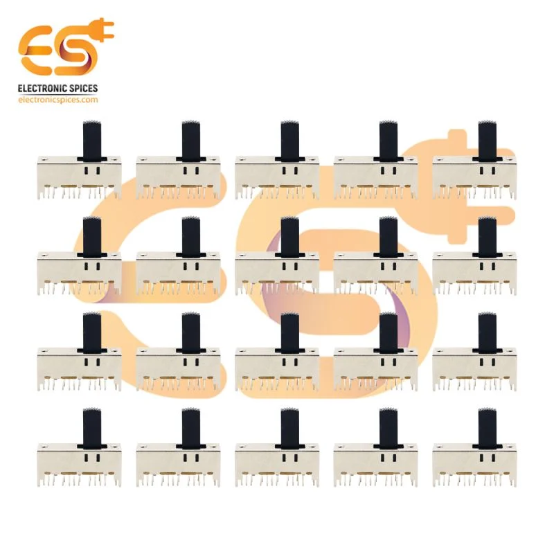 SS63D01 0.3A 30V 6P3T 24 pin heavy duty metal body panel mount plastic handles slide switches pack of 100pcs