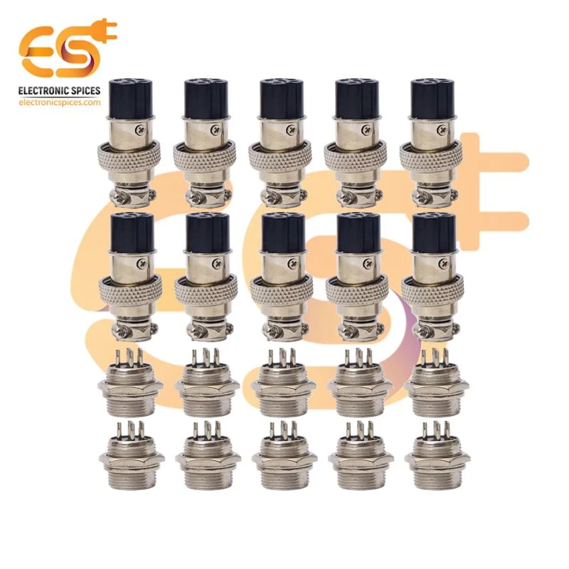 GX16 6 pins 5A Male and Female metal aviation connectors pack of 20 pair