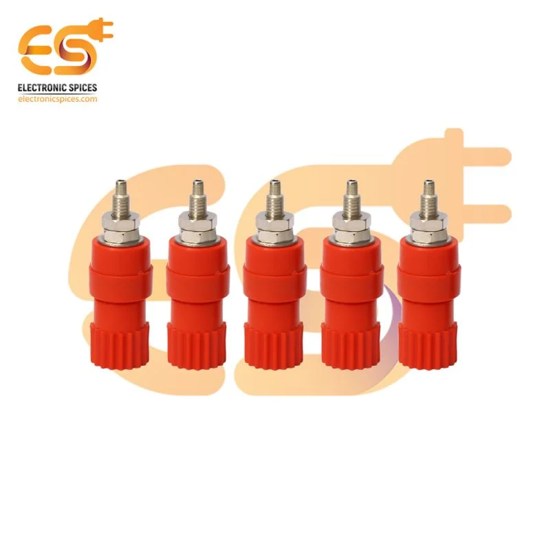 4mm 30A Red color Female socket banana connector pack of 5pcs