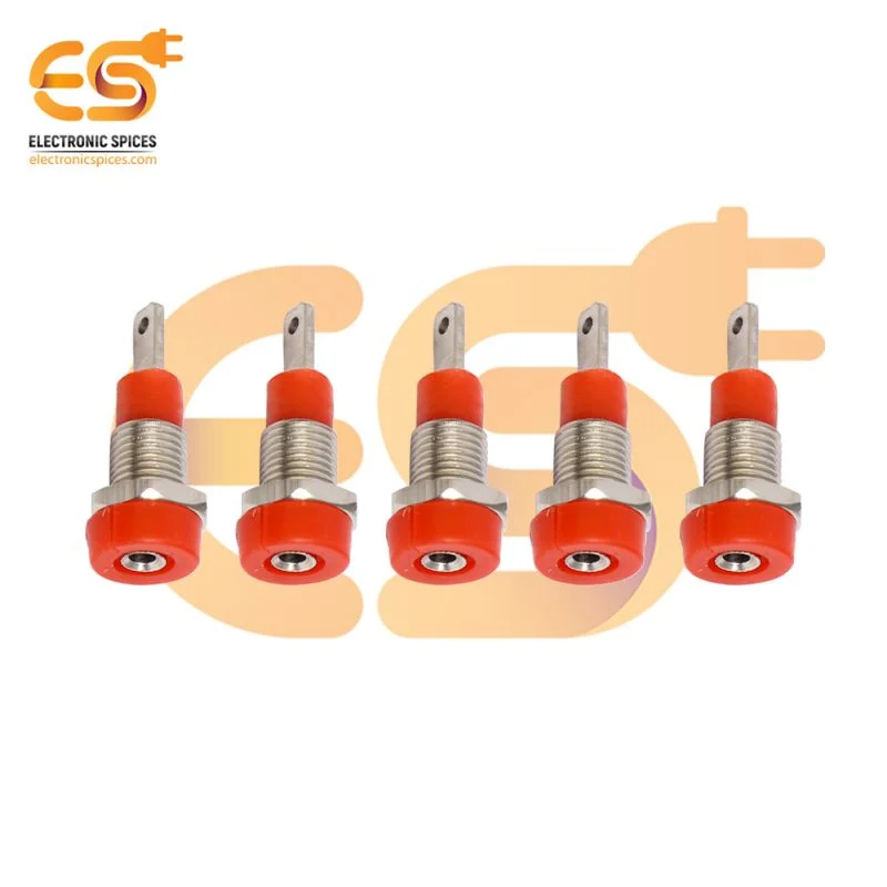 2mm 5A Red color Female socket banana connector pack of 5pcs