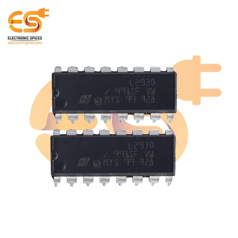 L293D Quadruple half-H driver or motor driver 16 pin IC pack of 2pcs