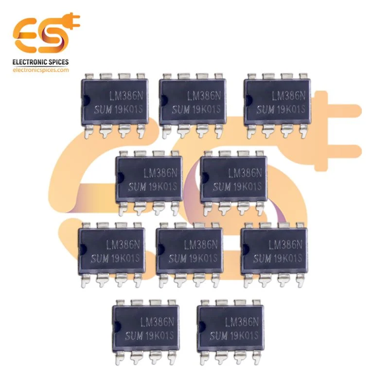 LM386 Low power audio frequency amplifier 8 pins IC pack of 10pcs