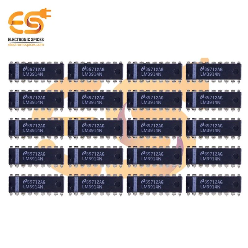 LM3914 Logarithmic LED dot or bar display driver 18 pins IC pack of 50pcs