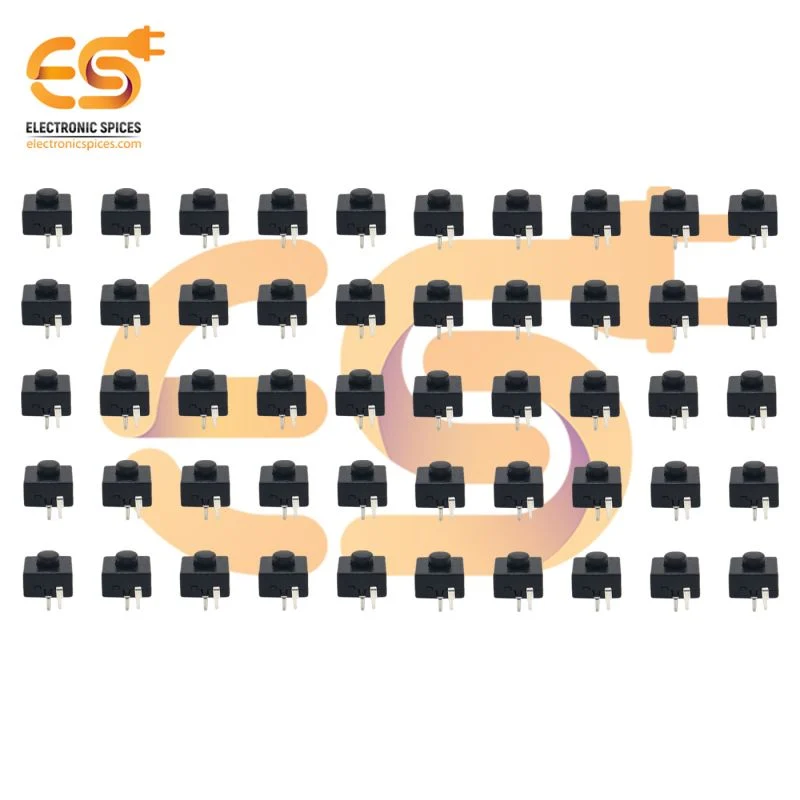 PTS-09 2 pins ON/OFF right sides output 1A 30V self lock tactile switches pack of 100pcs