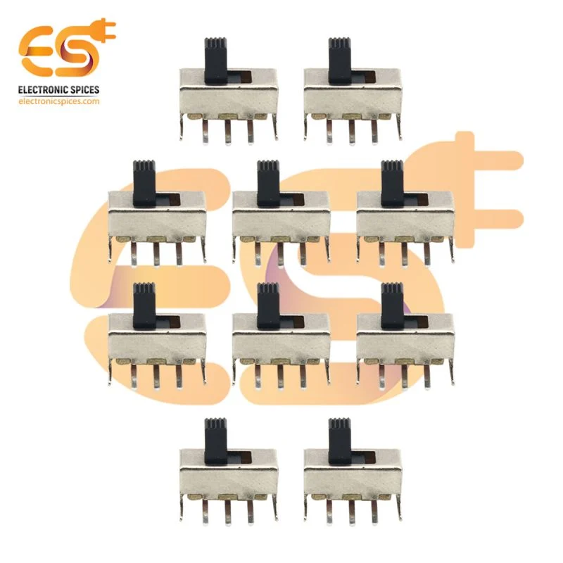 SS12F23G5 0.3A 30V SPDT 3 pin metal body panel mount plastic handle slide switches pack of 20pcs