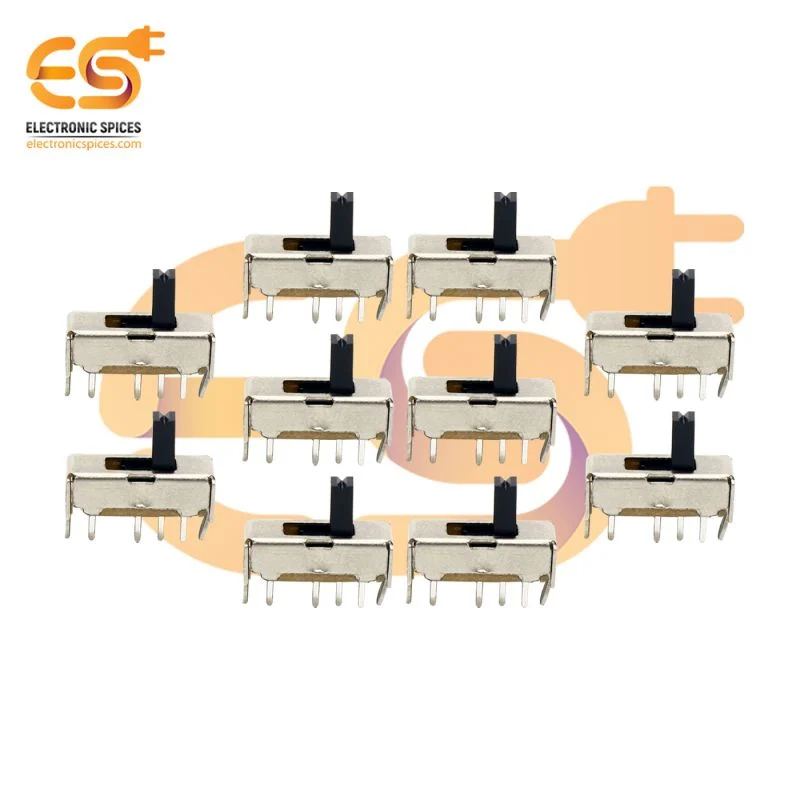 SS13D07 0.3A 30V SP3T 4 pin metal body panel mount plastic handle slide switches pack of 20pcs