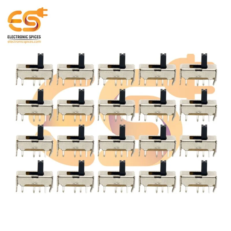 SS13D07 0.3A 30V SP3T 4 pin metal body panel mount plastic handles slide switches pack of 100pcs