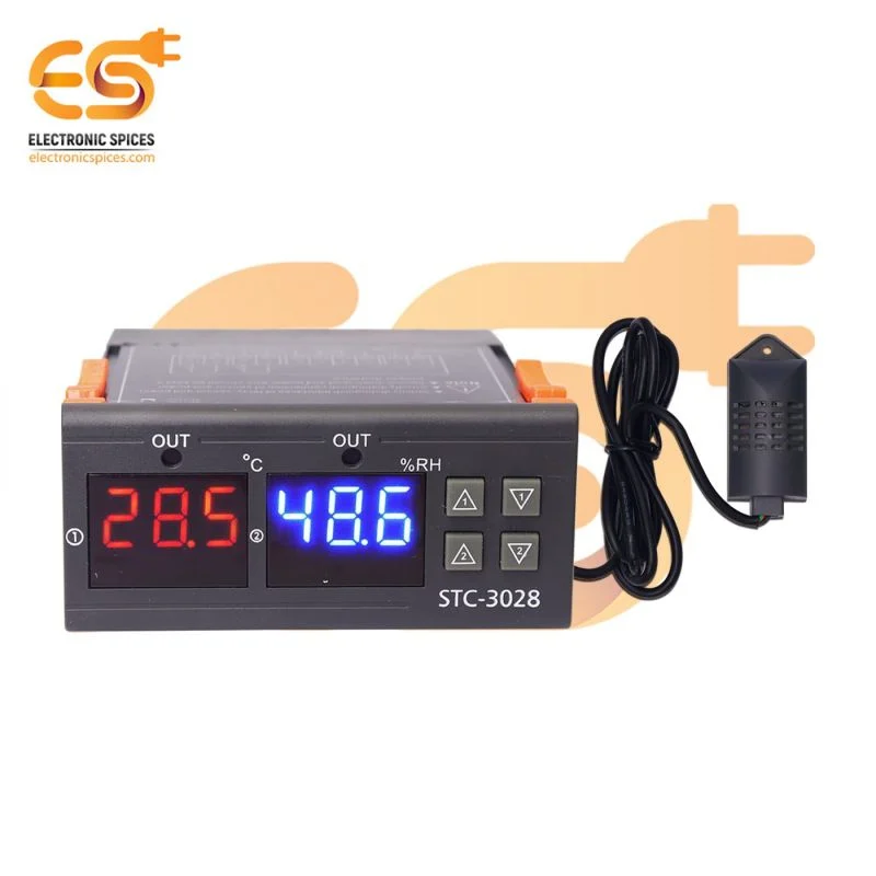 STC3028 12V DC Dual LED display temperature and humidity controller thermostat with Probe