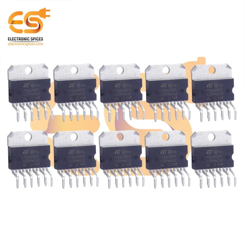 TDA2009 Dual channel 10W + 10W stereo amplifier 11 pins IC pack of 10pcs