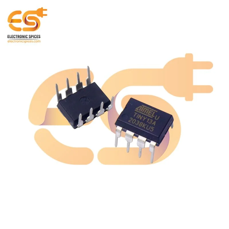 TINY13A 8 bit Microcontroller with 1K bytes in system programmable flash DIP 8 pin IC