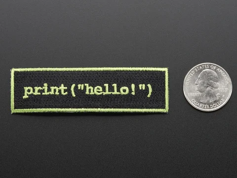Learn to program "Hello world" - Skill badge, iron-on patch