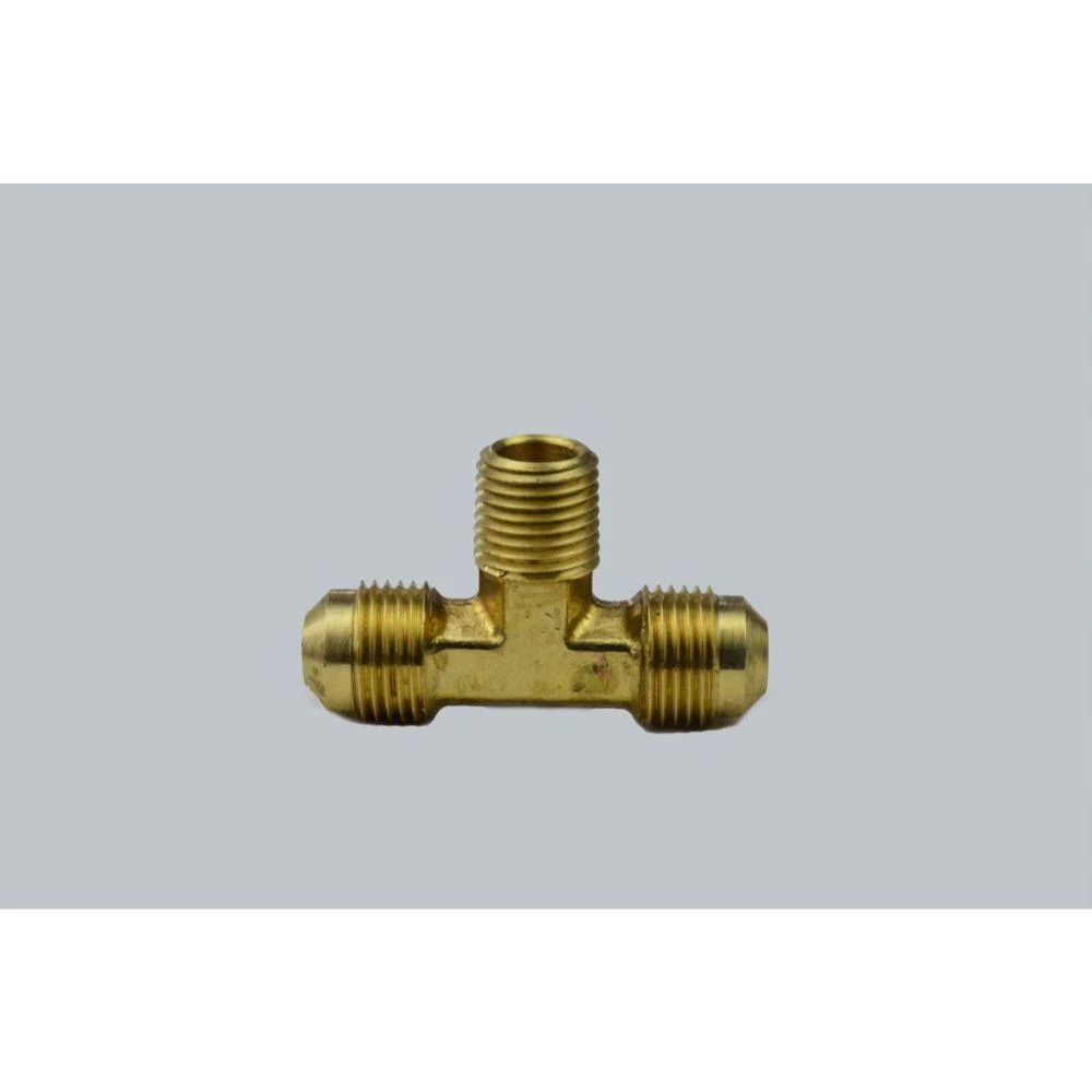 LT1-666 United Brass 3/8" OD X 3/8" OD X 3/8" MIP Brass Flare Tee