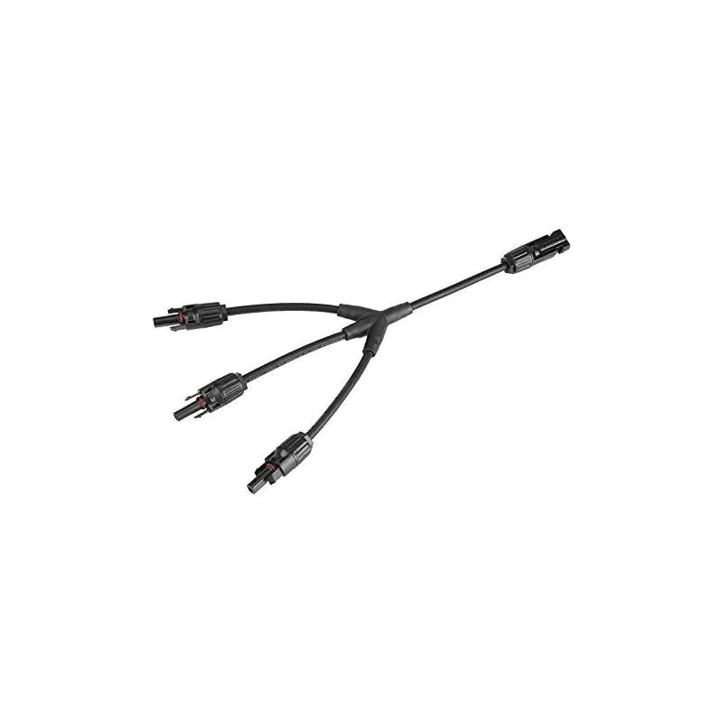 MC4 Solar Panel Y Cable 3 Way Splitter, Branch Cable, Male to 3 Females, 1Ft, 30A