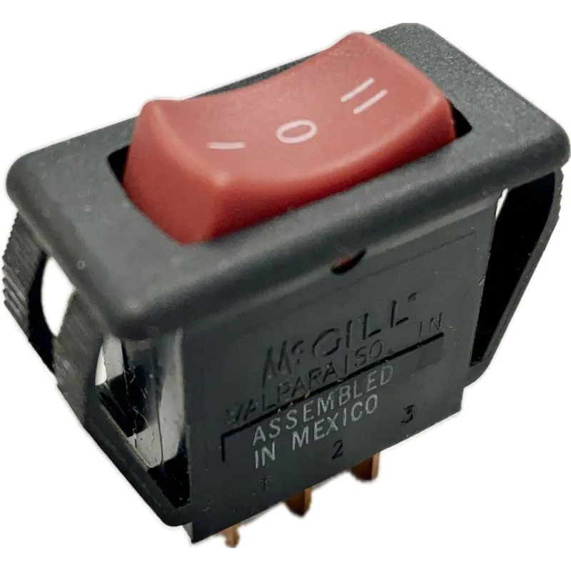 McGill ROCKER SWITCH 12A125VAC, ON - OFF - ON, SPDT, .25 inch Slide Terminals, 12MM X 22MM, W22