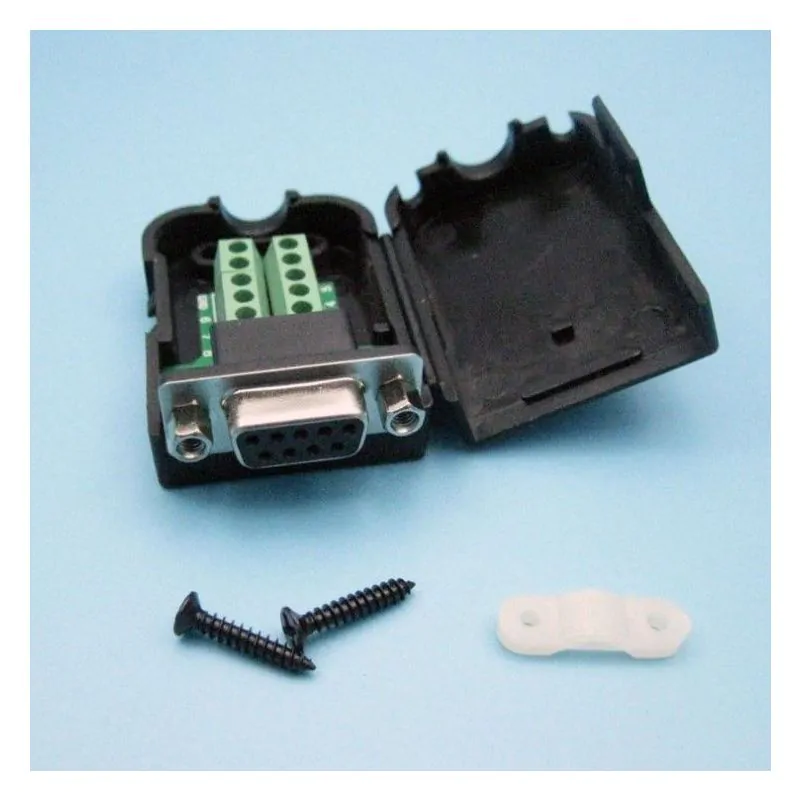 Serial DB9 Female to Terminal Breakout Board Box Connector Rewire Reconfiguration Screw