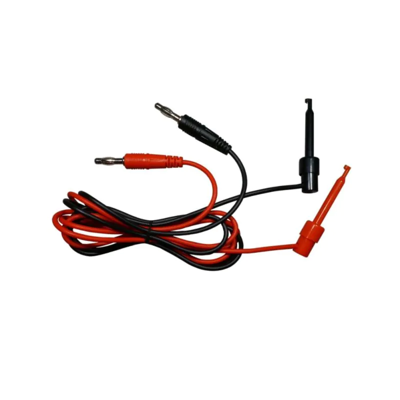 Hook Clip to BananaTest Lead Set, 36 Inch, Red and Black, 18ga