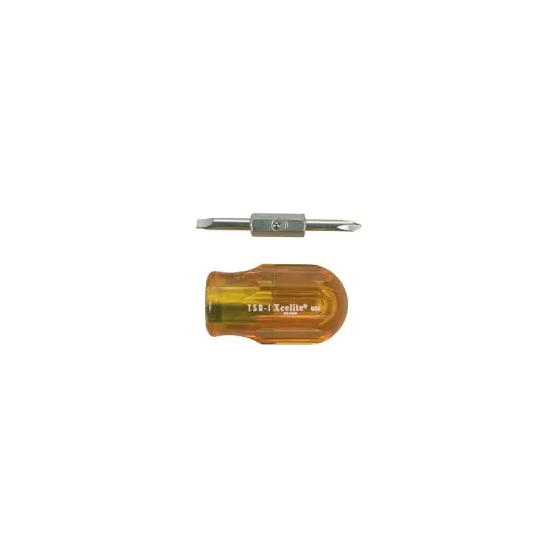 TSD1VN Xcelite Two-in-One, Slotted and Phillips Stubby Screwdriver, Amber Handle