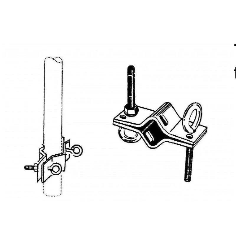 GUY CLAMP 2 WAY, Guy Wire Clamp, 1500335, Designed for standard 1-1/4 Masting