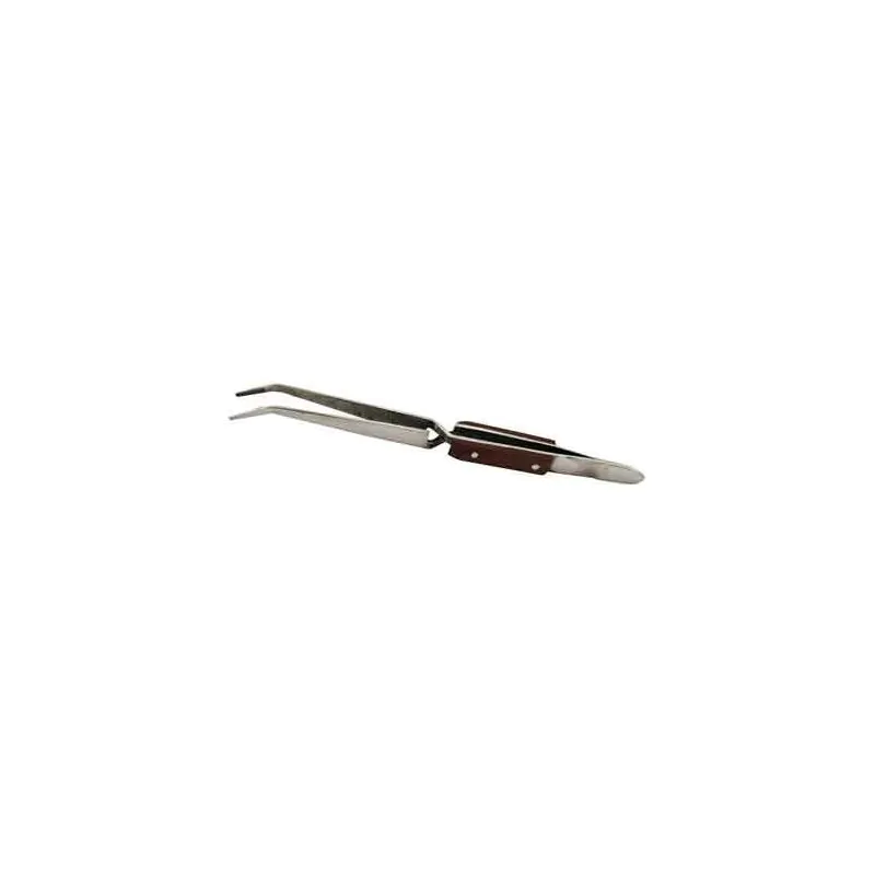 6 1/2 inchFIBER GRIP CROSS LOCK TWEEZER BENT TIP