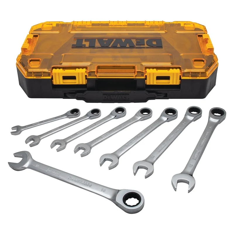 Metric Ratcheting Combination Wrench Set, 8-Piece, 72-Tooth