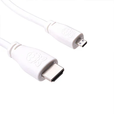 Micro-HDMI to Standard HDMI (A/M), 1m Cable, White