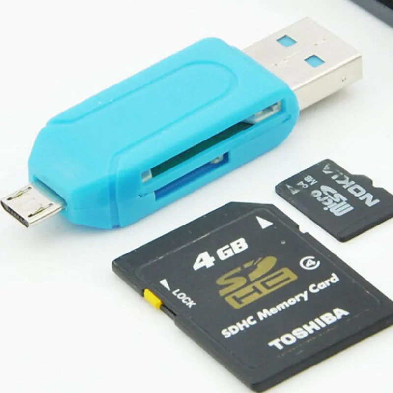 Micro USB, USB 2.0 OTG Adapter SD T-Flash, Flash Memory Card Reader, Smartphone