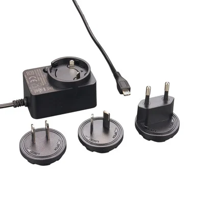 MicroUSB Power Adapter 5V, 3A - International Plugs