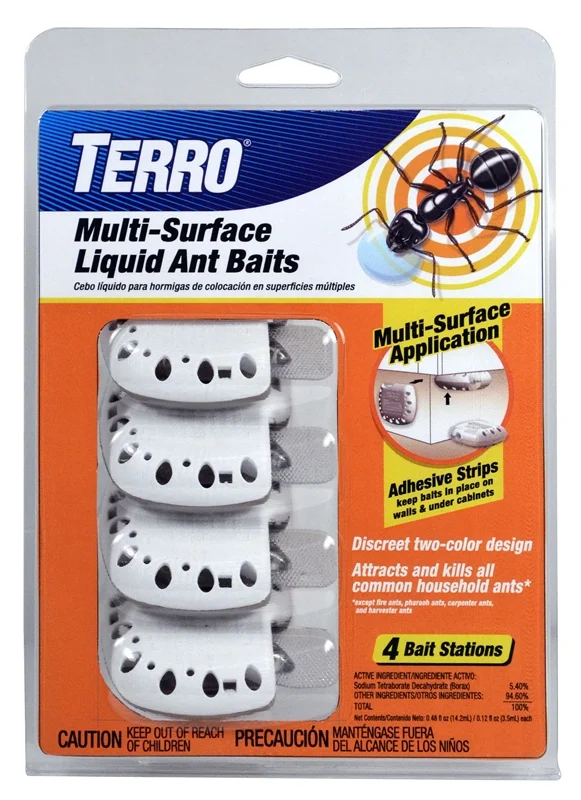 Multi-Surface Liquid Ant Bait Stations with Adhesive Strips