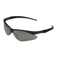Nemesis Safety Glasses Black Frame with Smoke Mirror Lens