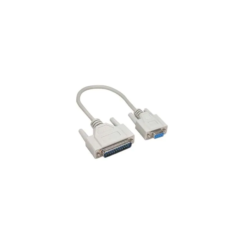 NULL MODEM CABLE DB9 FEMALE DB25 MALE 6 ft