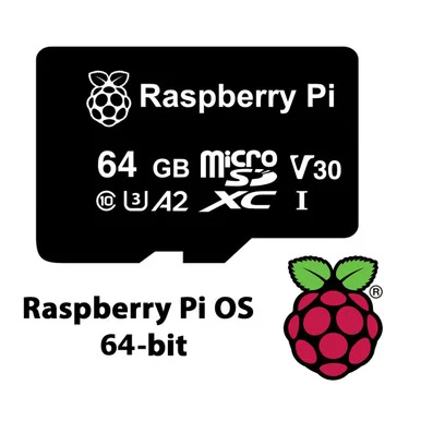 Official Raspberry Pi microSD Card with Raspberry Pi OS 64-bit - 64GB