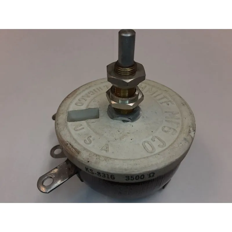 OHMITE 3.5K OHM 100 WATT RHEOSTAT 1/4 inch X 1/2 inch SHAFT KS-8316 KS8316
