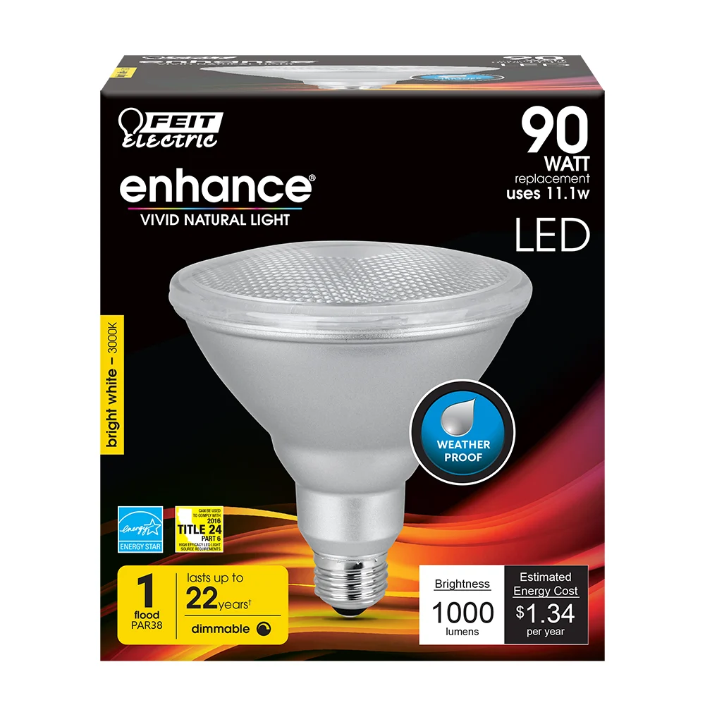 PAR38 LED Flood Bulb 90W Equivalent 3000K Dimmable E26 1000 Lumens
