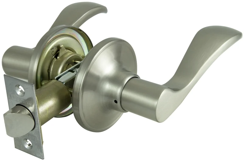 Passage Door Leverset, Satin Nickel, Reversible Handing