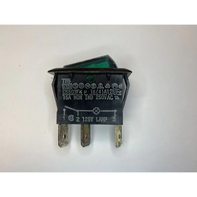 Philmore 30-552 Lighted Snap in Rocker Switch 125VAC SPST 15A ON-OFF Green ARCOLECTRIC 5503PT, R13-249, W01