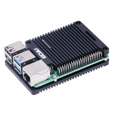 Pi4 Passive Cooling Open CNC Case, Black