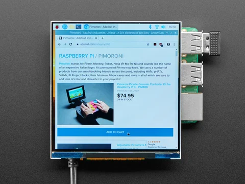 Pimoroni HyperPixel 4.0 Square - Hi-Res Display for Raspberry Pi - Non-Touch - PIM475