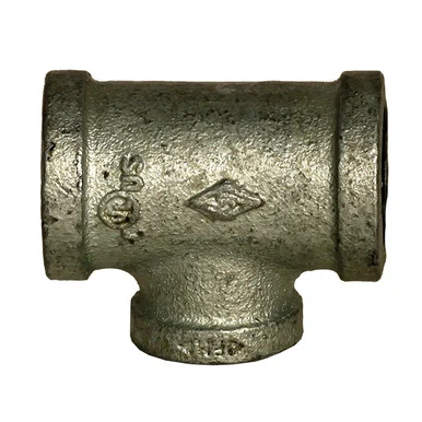 Plumbing Tee - Sch 40 - Galvanized - 3/4" x 3/4" x 1/2"
