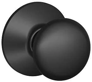 Plymouth Passage Door Knob, Matte Black