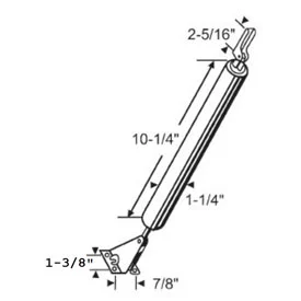 Pneumatic Storm Door Closer Black, Standard Duty