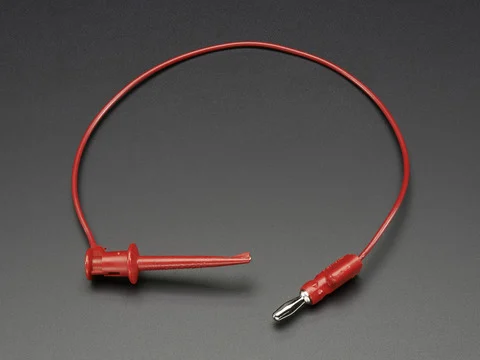 Pomona Minigrabber Test Clip to Stacking Banana Plug - 12" - Red