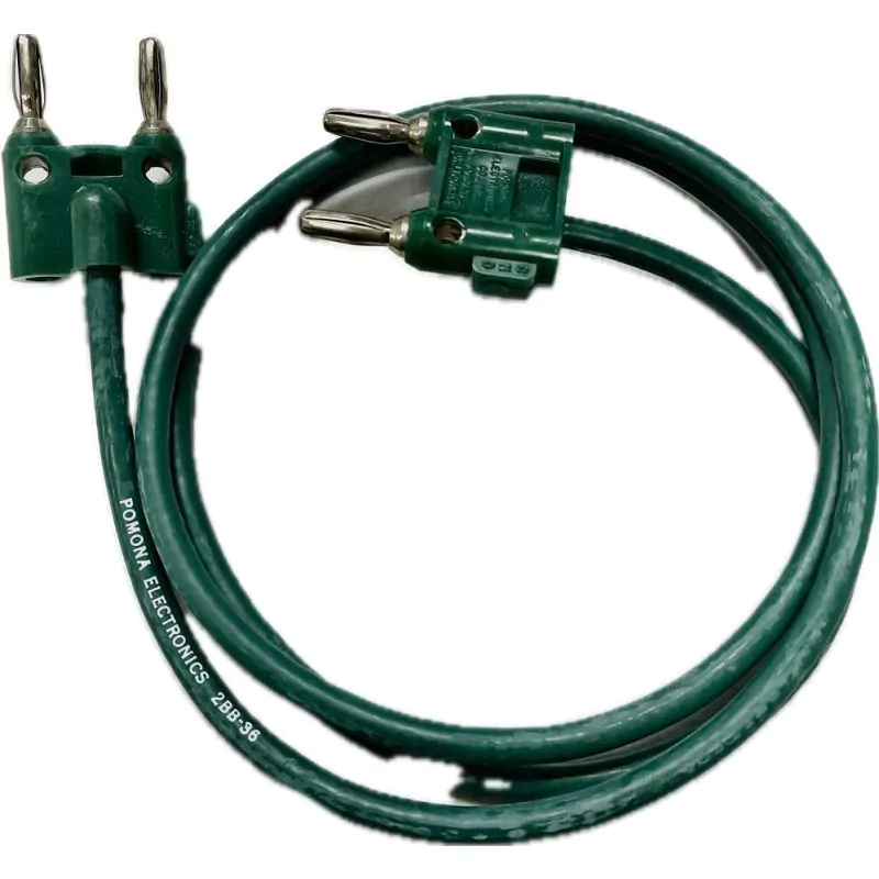 Pomona Multi-Stacking Double Dual Banana Plug Cable, 3ft, Green, Coax Type 2BB 2BA-36