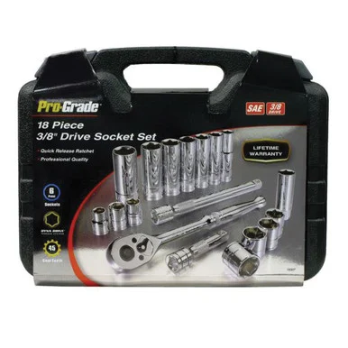 Pro-Grade18 Piece 3/8 Inch Socket Set
