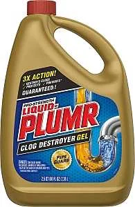 Professional Strength Drain Clog Remover, 80 oz Clear Alkaline Liquid